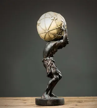 Bronze Græske Titan, Atlas Bærer Verden Statue| Atlas Holder Himlen Statue/Smykke Box